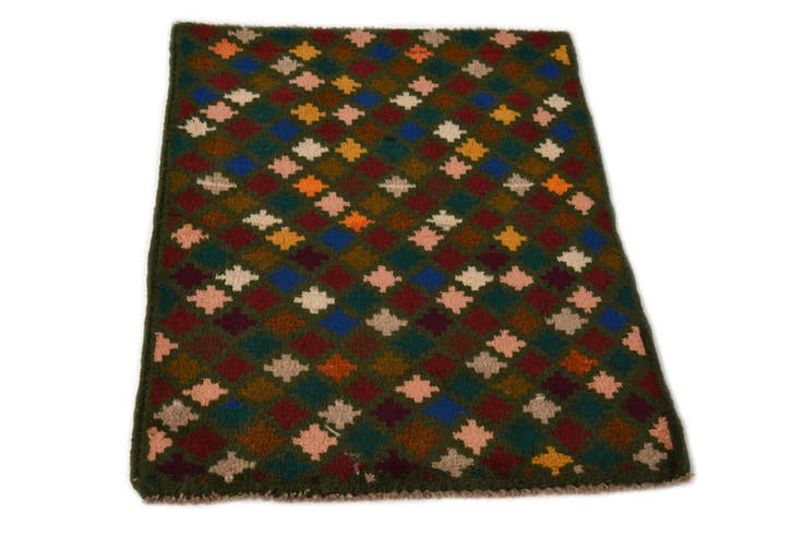 Detail image of 2' x 2' 10 Hand Knotted Balouch Wool Rug