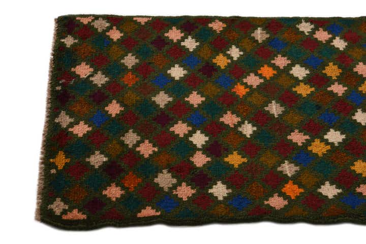2' x 2' 10 Hand Knotted Balouch Wool Rug