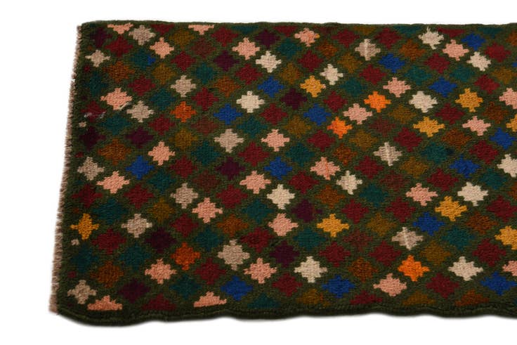 Detail image of 2' x 2' 10 Hand Knotted Balouch Wool Rug