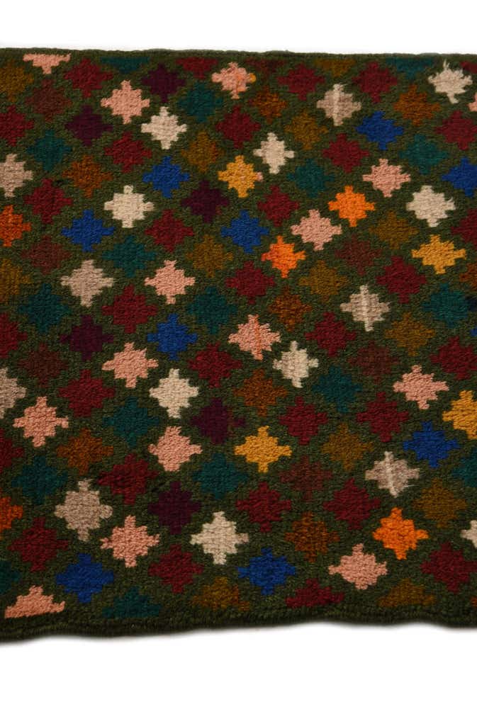 2' x 2' 10 Hand Knotted Balouch Wool Rug