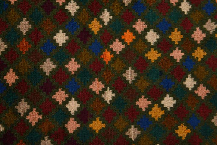 2' x 2' 10 Hand Knotted Balouch Wool Rug