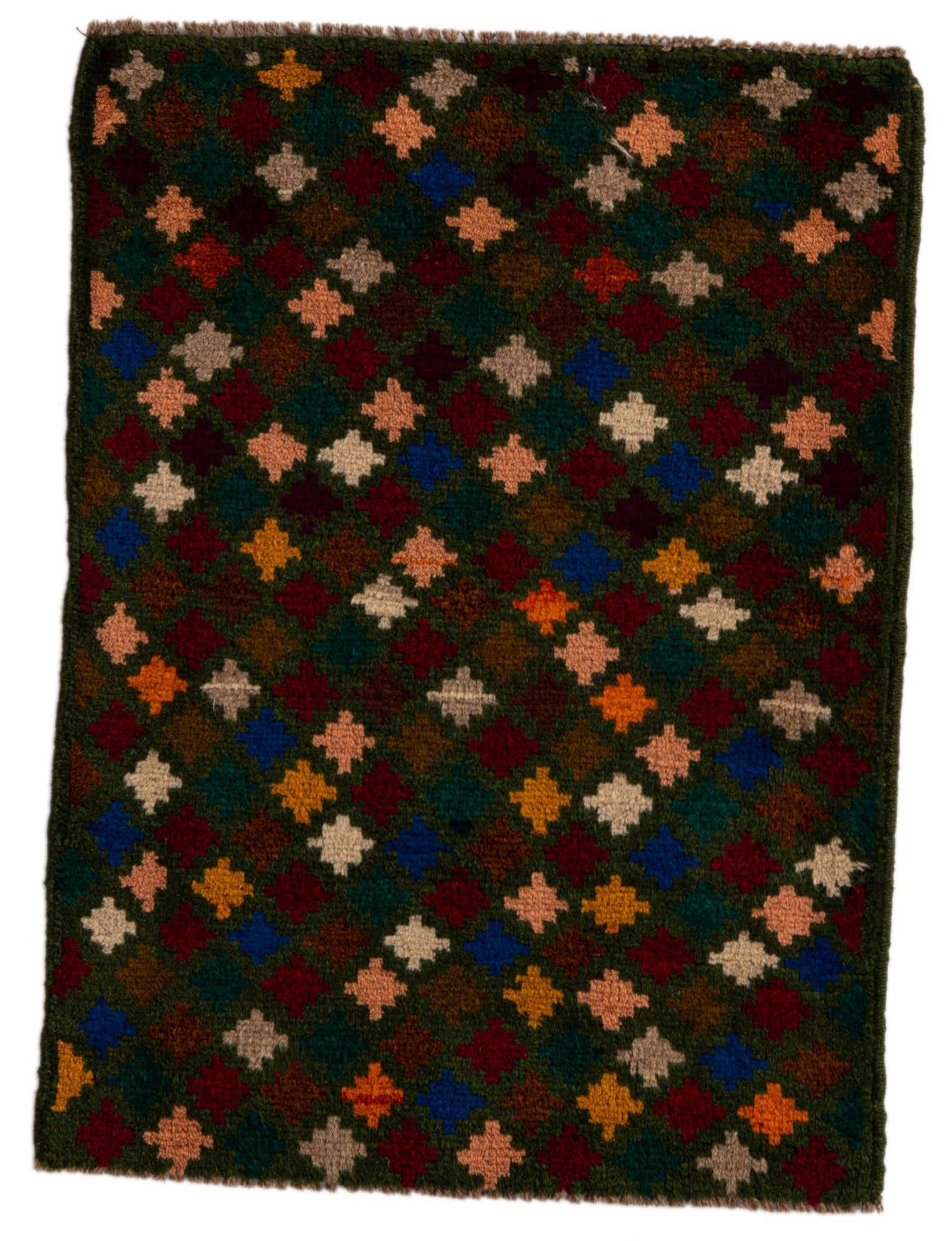 2' x 2' 10 Hand Knotted Balouch Wool Rug