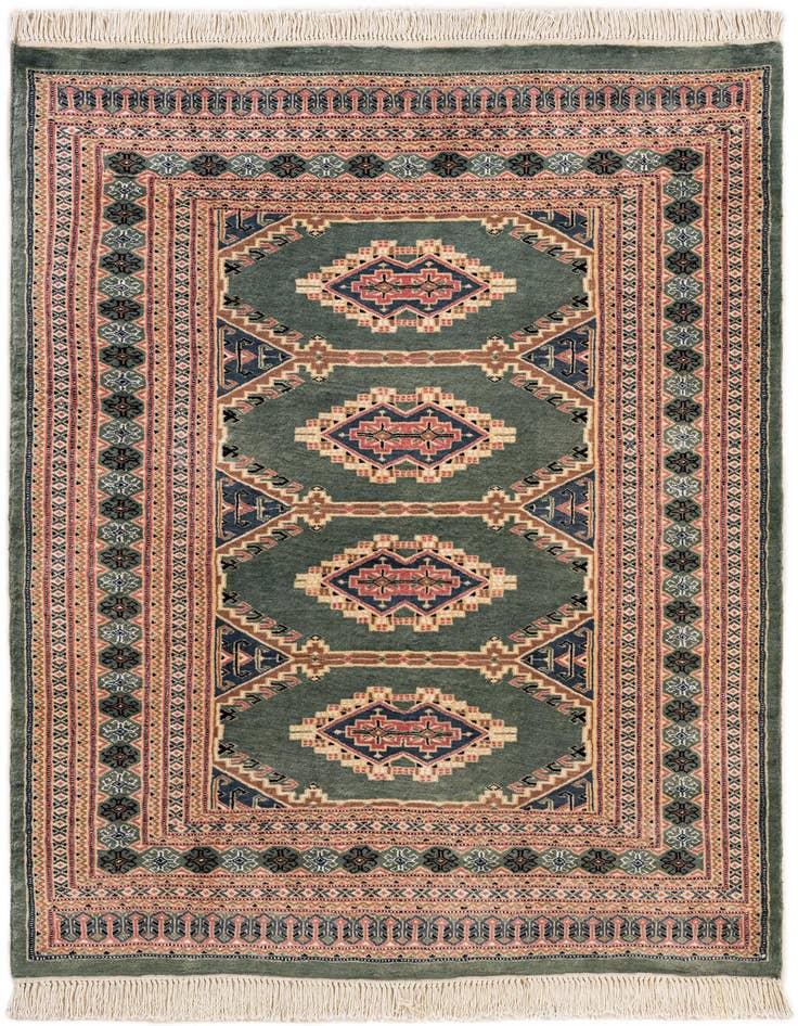 Detail image of 4' 2 x 5' 6 Hand Knotted Bokhara Oriental Rug