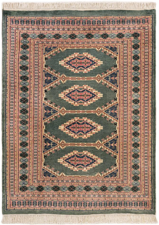Detail image of 4' 2 x 5' 6 Hand Knotted Bokhara Oriental Rug
