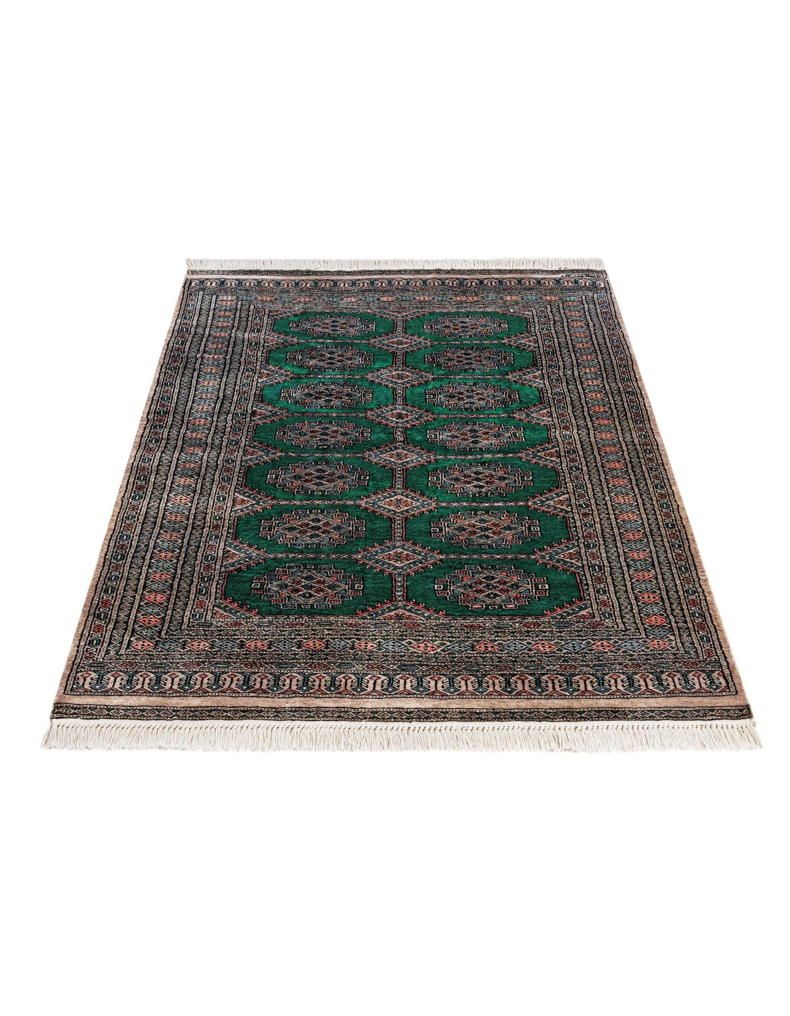4' 1 x 5' 9 Hand Knotted Bokhara Oriental Wool Rug