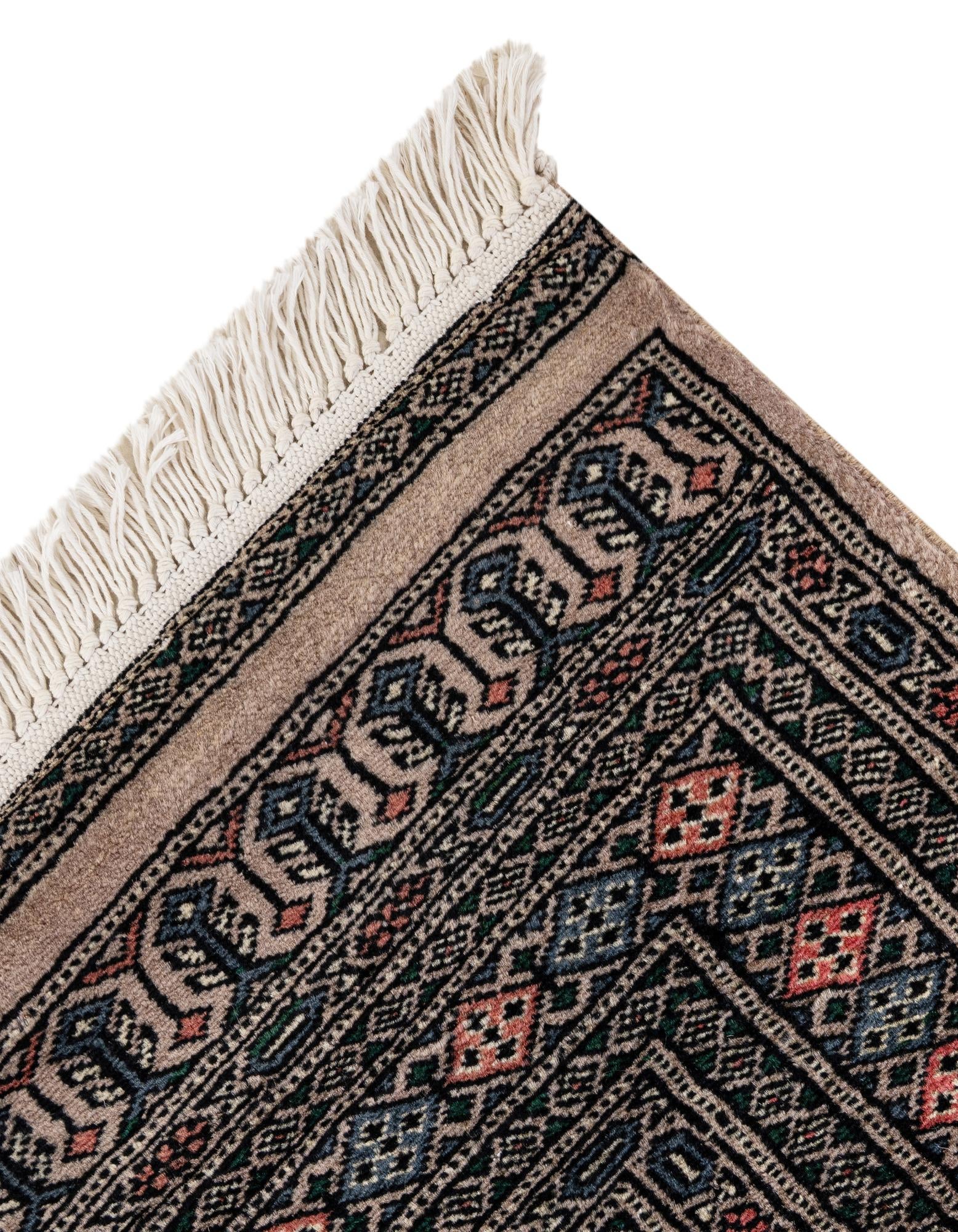 4' 1 x 5' 9 Hand Knotted Bokhara Oriental Wool Rug