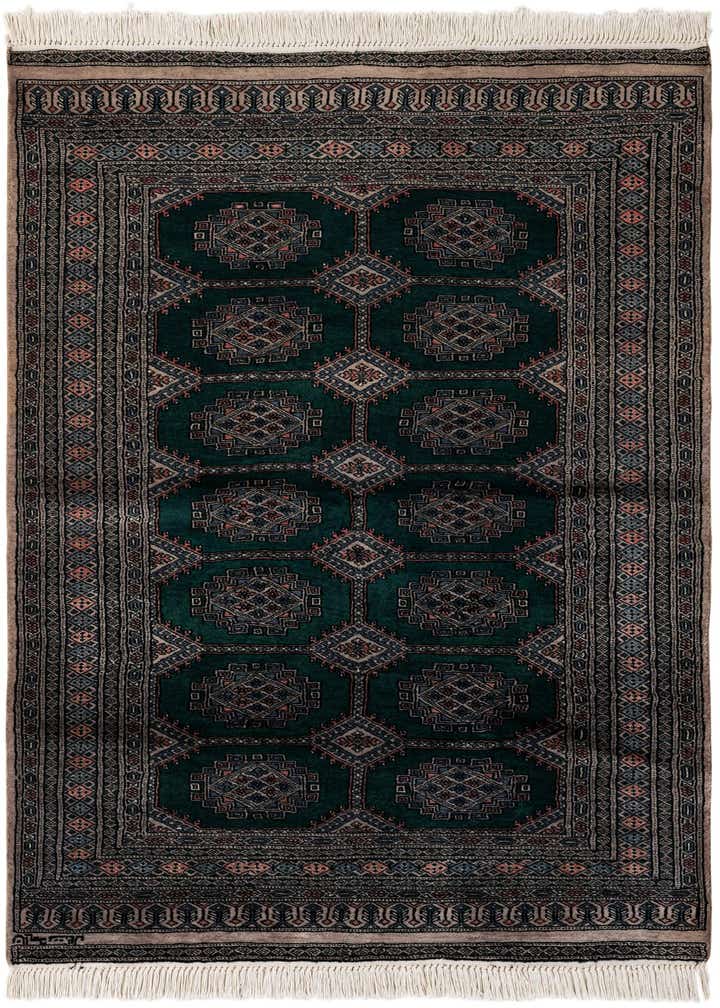 4' 1 x 5' 9 Hand Knotted Bokhara Oriental Wool Rug