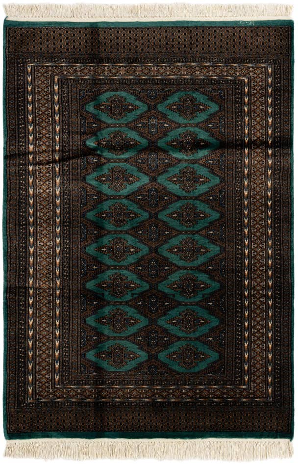 Detail image of 4' x 5' 10 Hand Knotted Bokhara Oriental Wool Rug