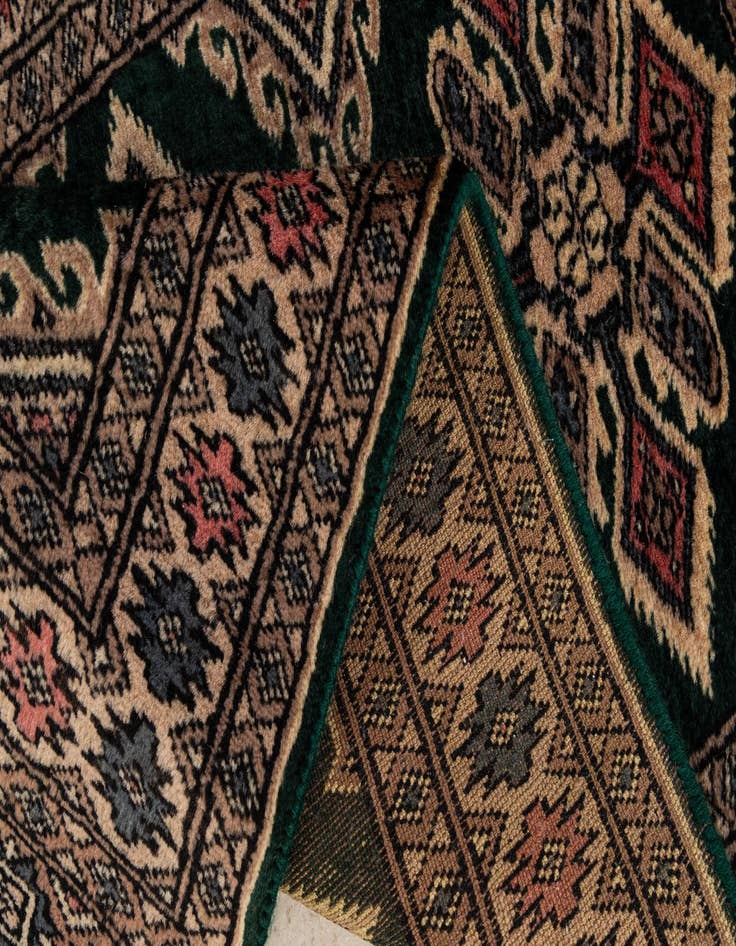 Detail image of 1' 11 x 3' 2  Hand Knotted Bokhara Oriental Wool Rug