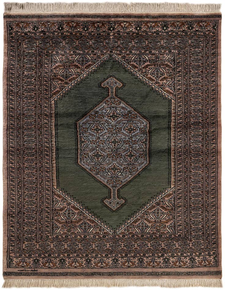 Detail image of 4' 1 x 6' 8 Hand Knotted Bokhara Oriental Wool Rug
