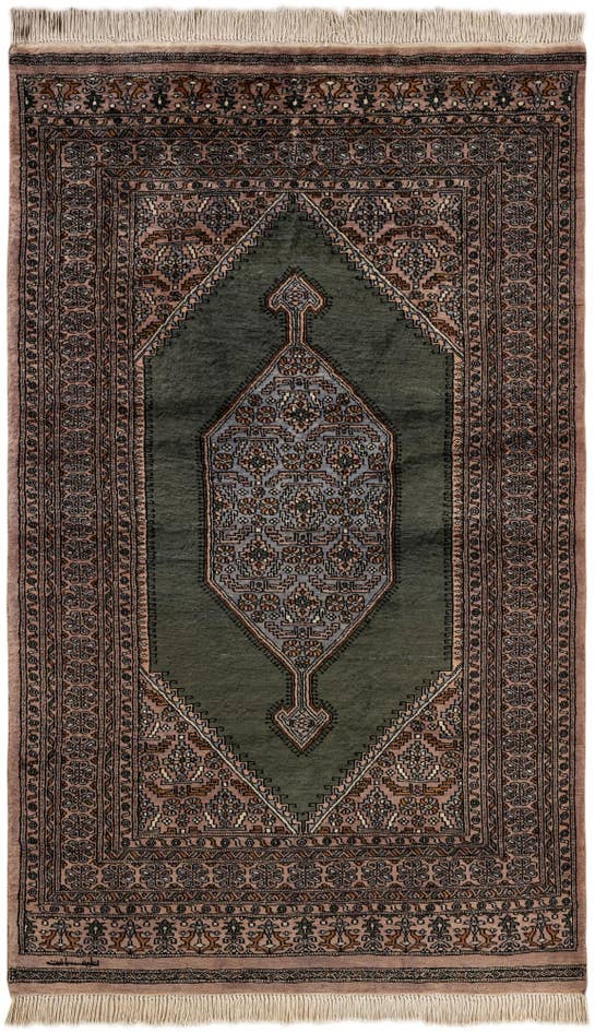 Detail image of 4' 1 x 6' 8 Hand Knotted Bokhara Oriental Wool Rug