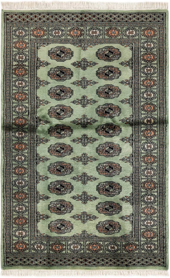 Detail image of 3' 1 x 4' 10 Hand Knotted Bokhara Oriental Wool Rug