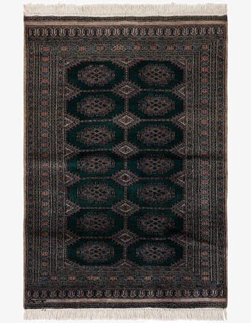 4' 1 x 5' 9 Hand Knotted Bokhara Oriental Wool Rug