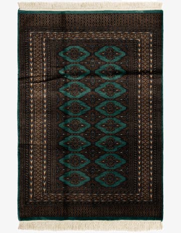 4' x 5' 10 Hand Knotted Bokhara Oriental Wool Rug