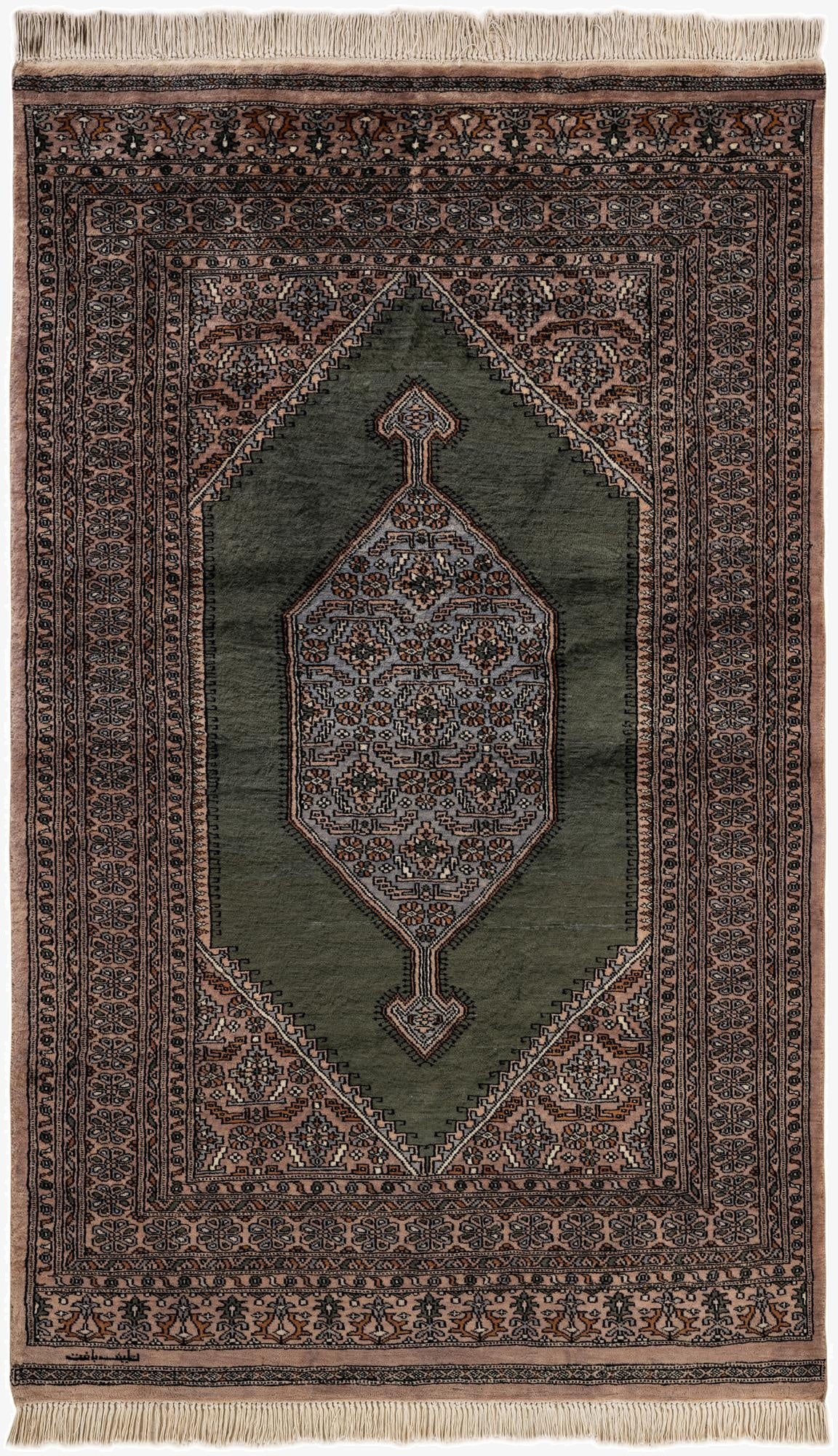 4' 1 x 6' 8  Hand Knotted Bokhara Oriental Wool Rug