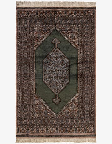 4' 1 x 6' 8 Hand Knotted Bokhara Oriental Wool Rug