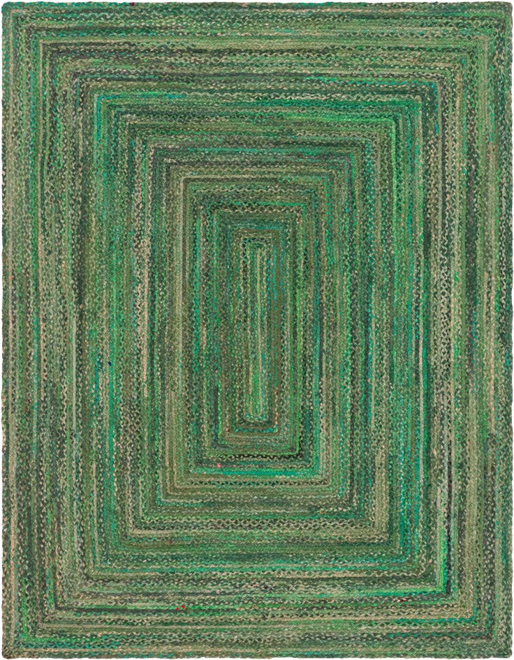 Detail image of 9' x 12'  Hand Braided Chindi Rug