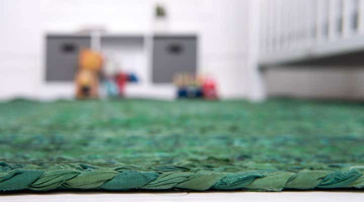 6' 1 x 9' Handmade Braided Chindi Rug