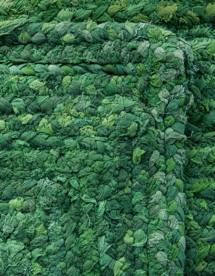 6' 1 x 9' Handmade Braided Chindi Rug