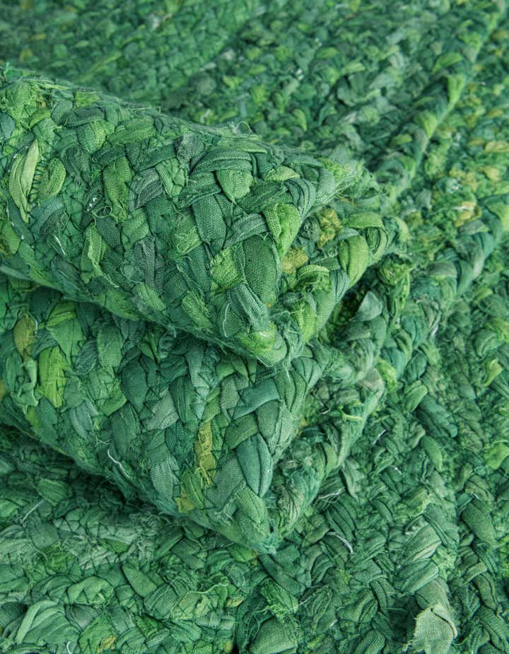 6' 1 x 9' Handmade Braided Chindi Rug