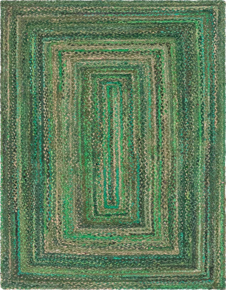 Detail image of 5' 1 x 8' Handmade Braided Chindi Rug