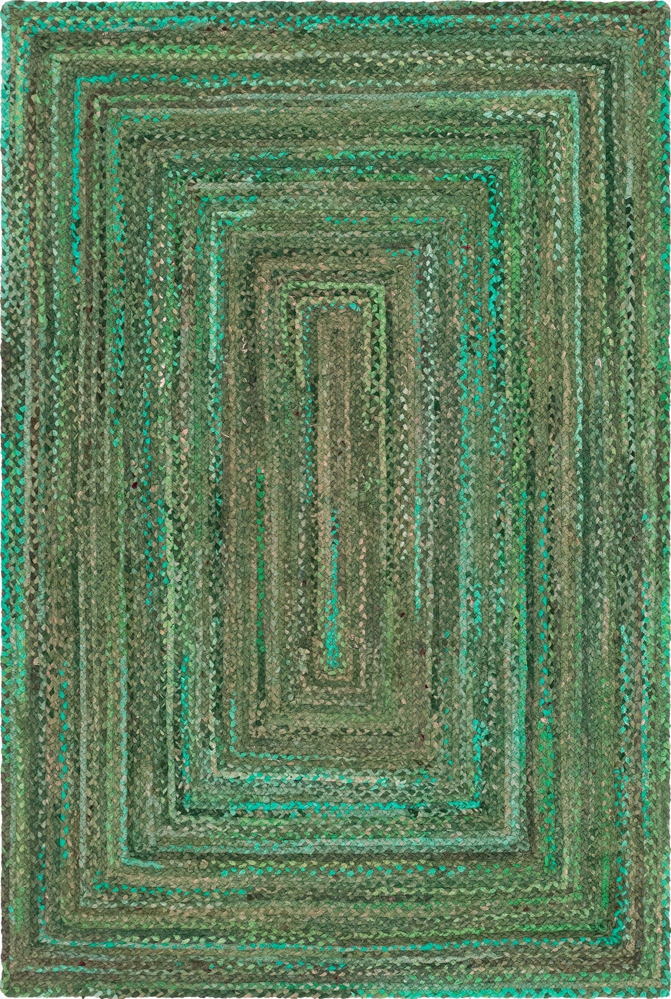 185cm x 275cm  Hand Braided Chindi Rug