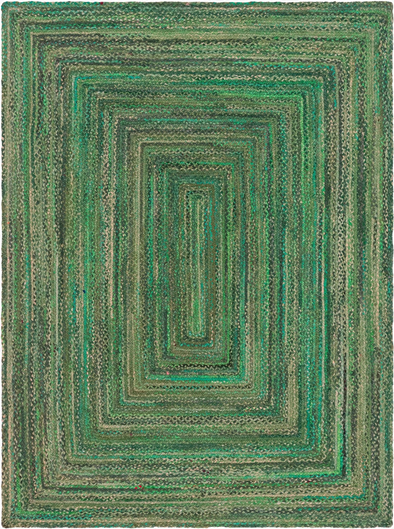 Primary image 9' x 12'  Hand Braided Chindi Rug