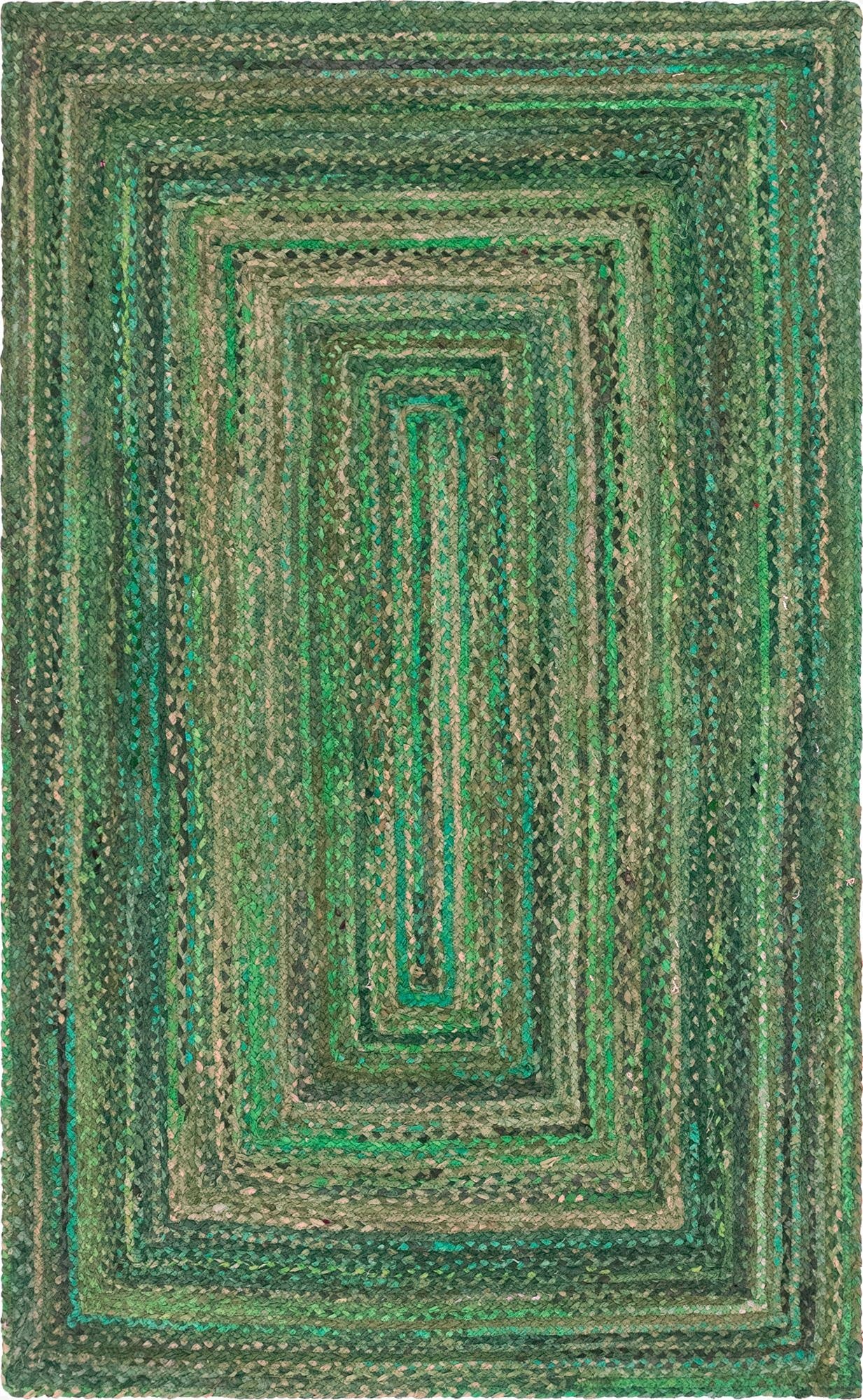 5' 1 x 8'  Hand Braided Chindi Rug