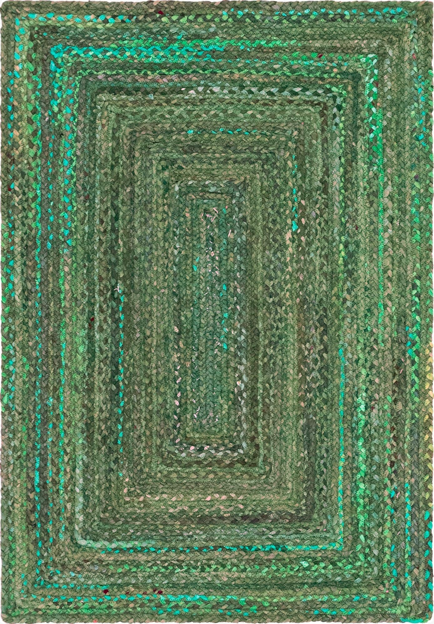 Primary image 4' 1 x 6' 1  Hand Braided Chindi Rug