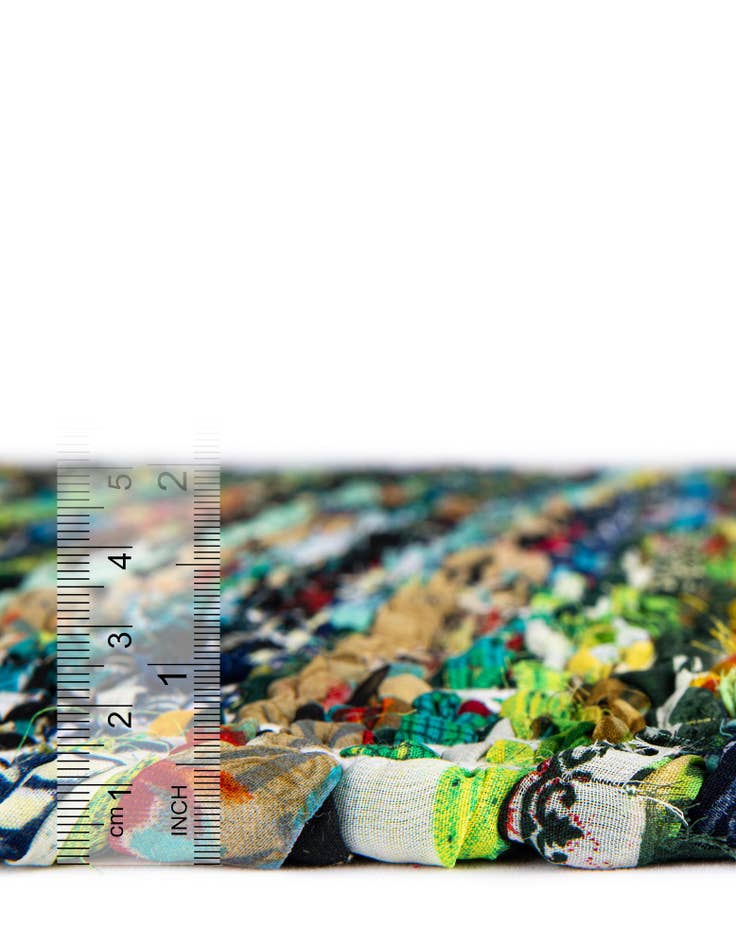 Detail image of 2' x 3' 1 Hand Woven Chindi Chevron Rug