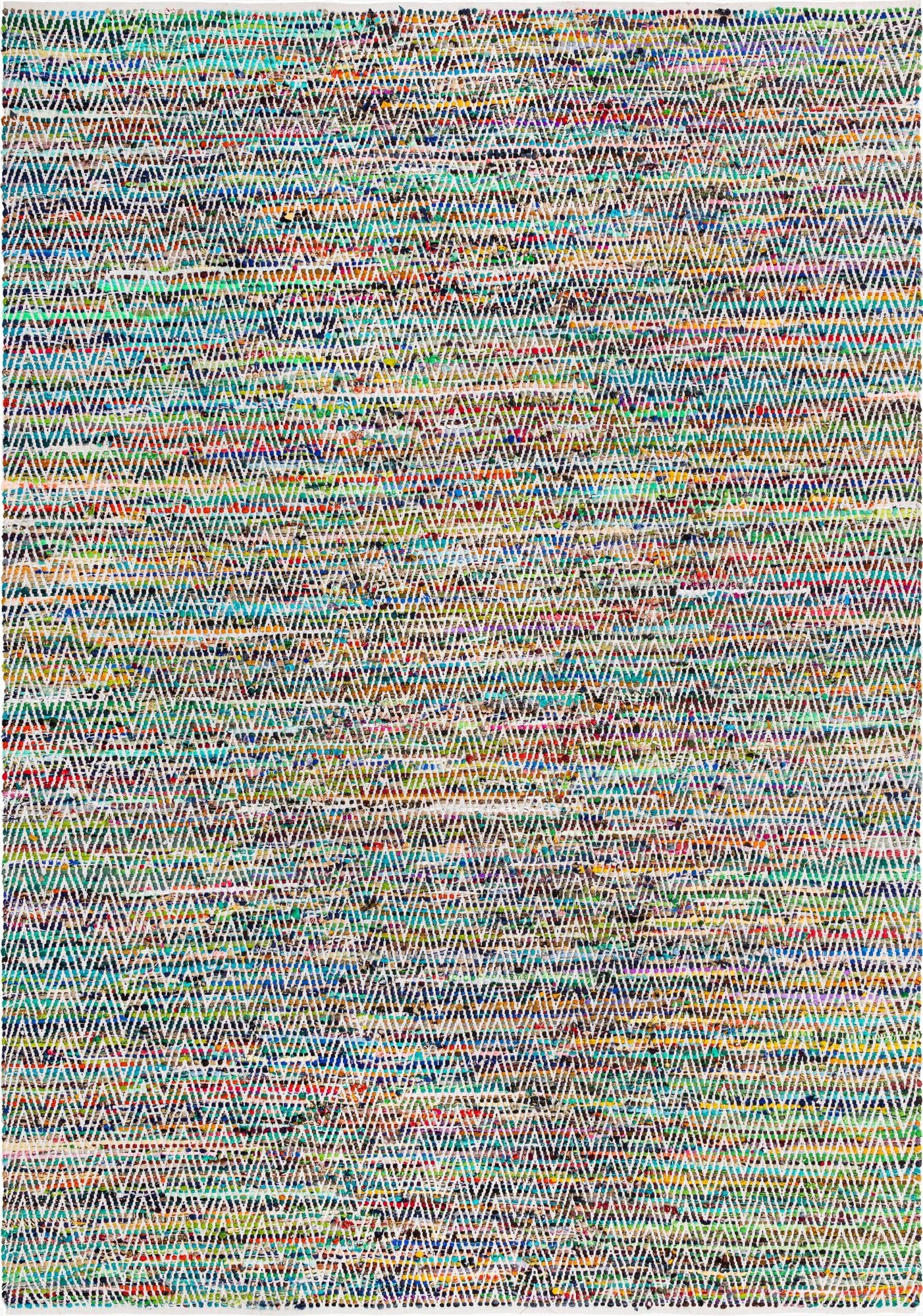 10' x 14' 1  Hand Woven Chindi Chevron Rug