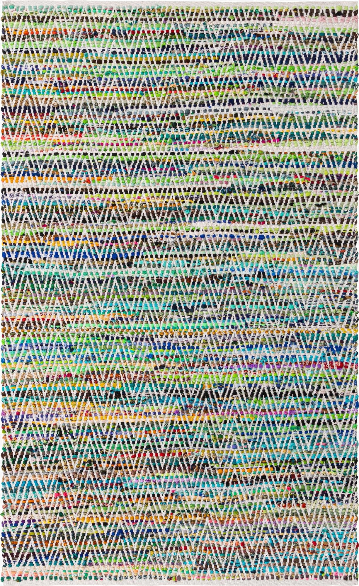 Primary image 5' 1 x 8'  Hand Woven Chindi Chevron Rug