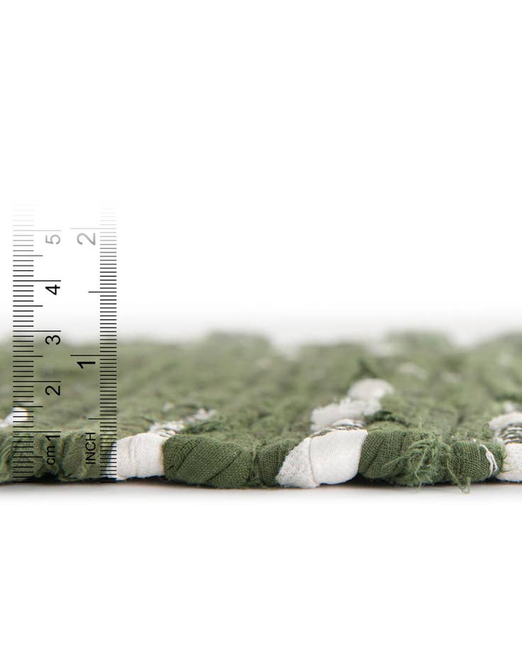 Detail image of Custom Green Hand Woven Chindi Cotton Rug