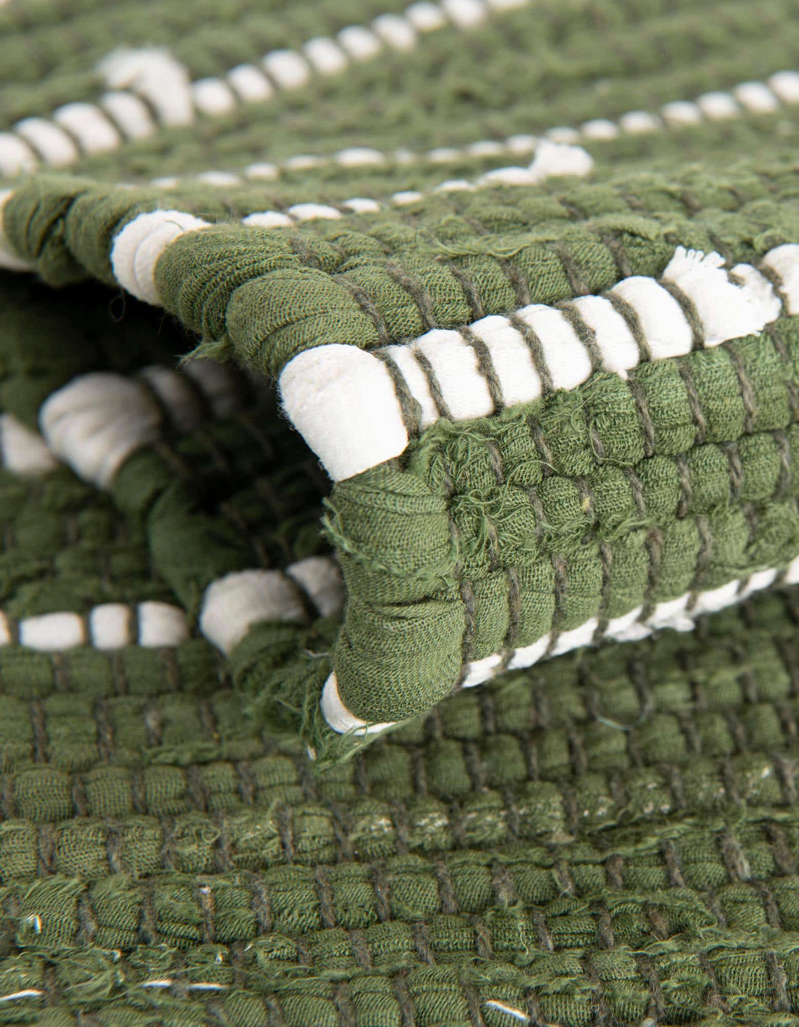 Custom Green Hand Woven Chindi Cotton Rug