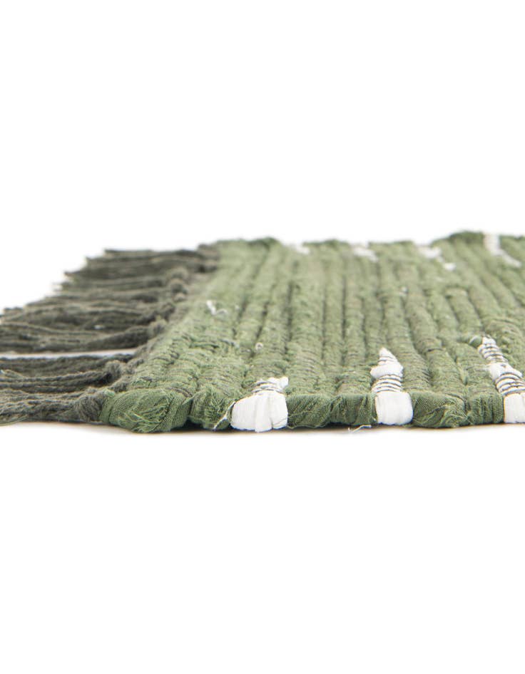 Detail image of Custom Green Hand Woven Chindi Cotton Rug