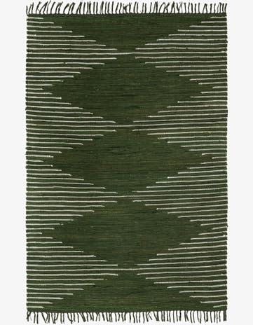 Green Hand Woven Chindi Cotton Rug