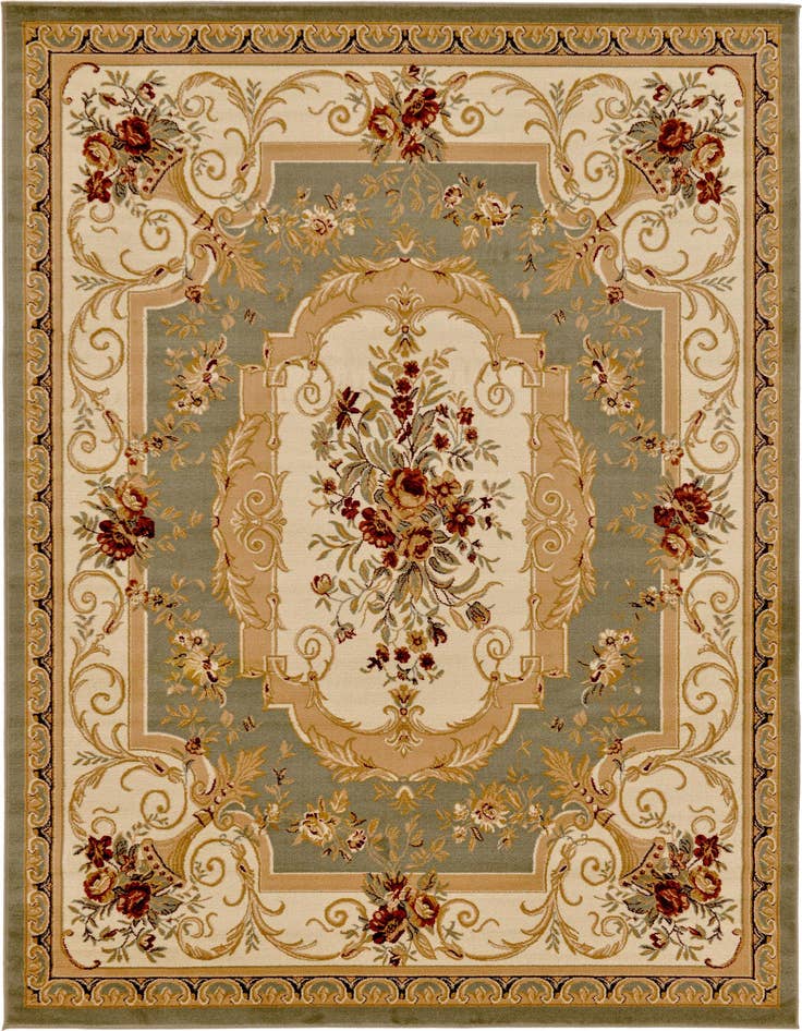 Detail image of 7' 10 x 11' Classic Aubusson Rug