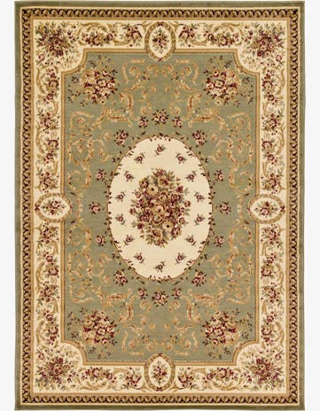 Green Classic Aubusson Rug
