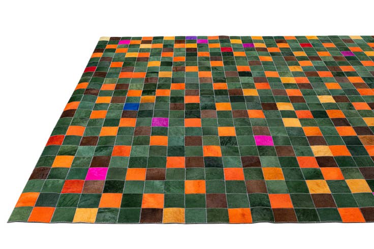 Detail image of 7' 11 x 9' 9 Cowhide - Patchwork Rug