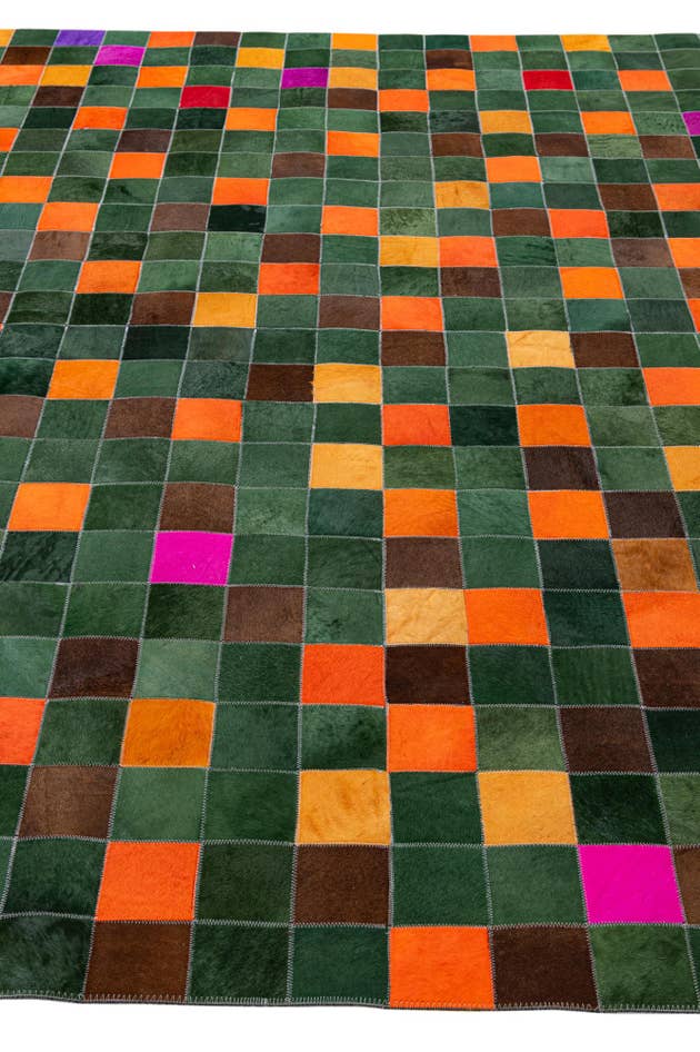 Detail image of 7' 11 x 9' 9 Cowhide - Patchwork Rug