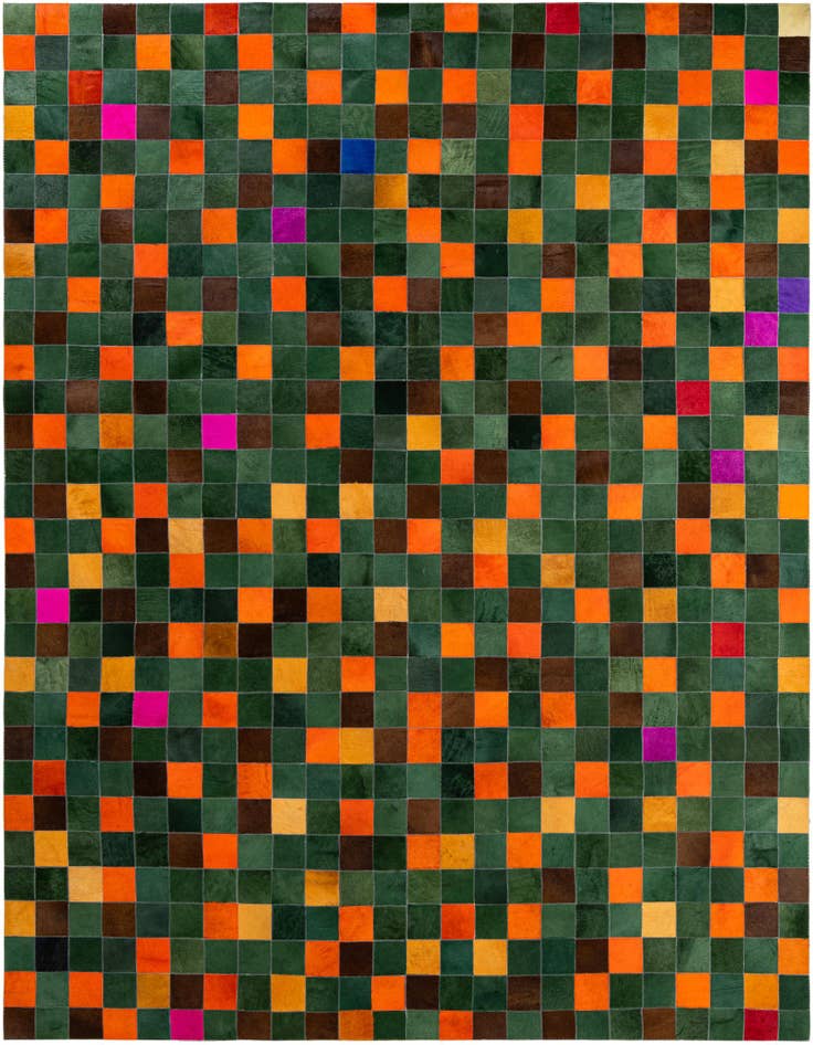 Detail image of 7' 11 x 9' 9 Cowhide - Patchwork Rug