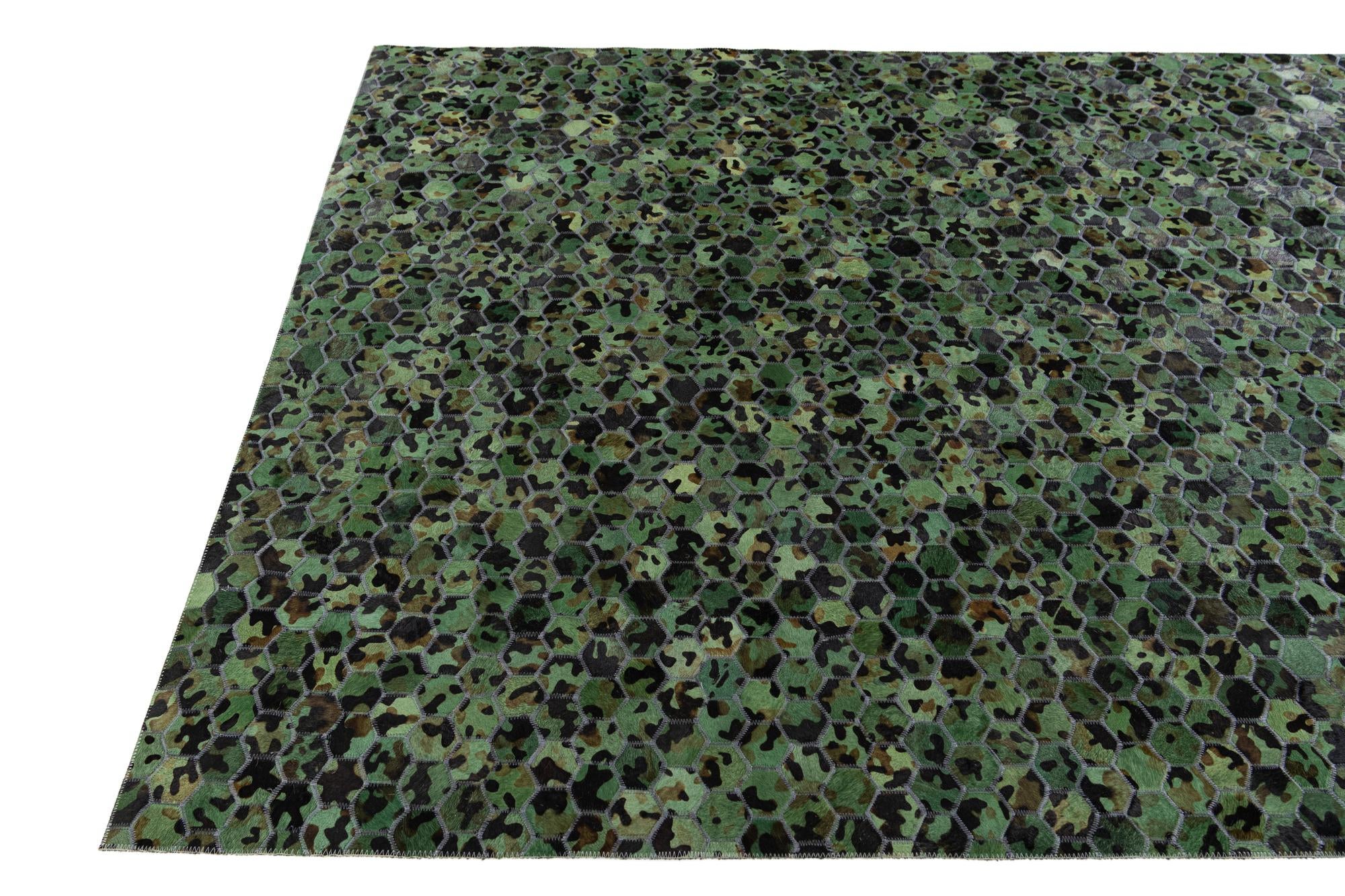 5' x 7' 9 Cowhide Stocks Rug