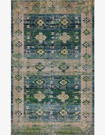 Green Washable El Paso Rug