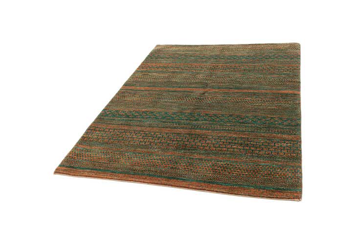 5' 1 x 7' Hand Knotted Gabbeh Wool Rug