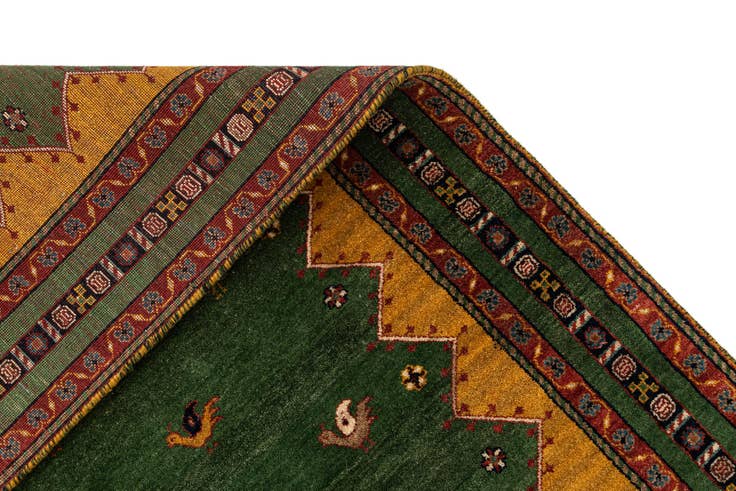 Detail image of 5' 2 x 6' 7 Hand Knotted Gabbeh Oriental Wool Rug