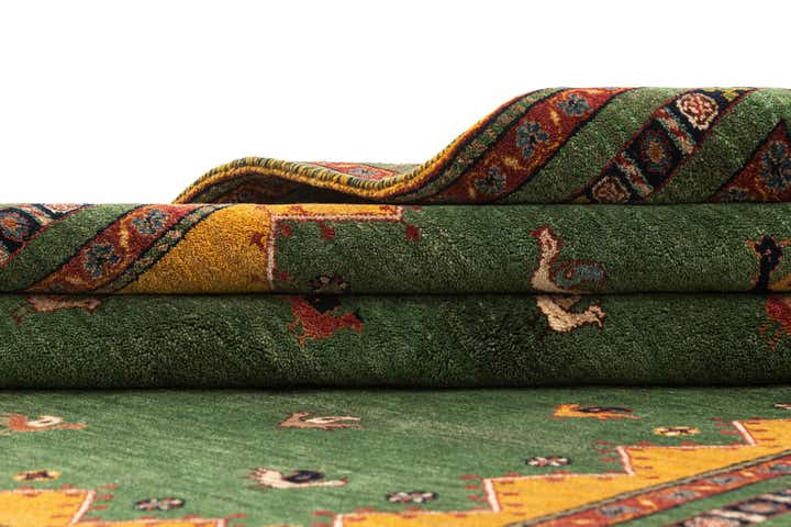 5' 2 x 6' 7 Hand Knotted Gabbeh Oriental Wool Rug