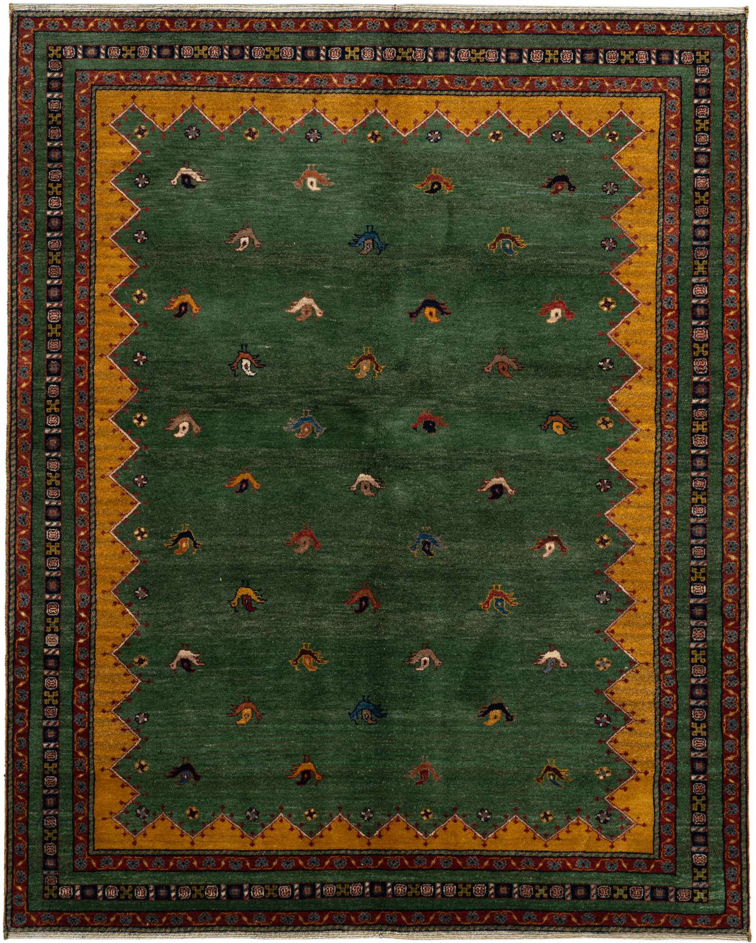 5' 2 x 6' 7 Hand Knotted Gabbeh Oriental Wool Rug