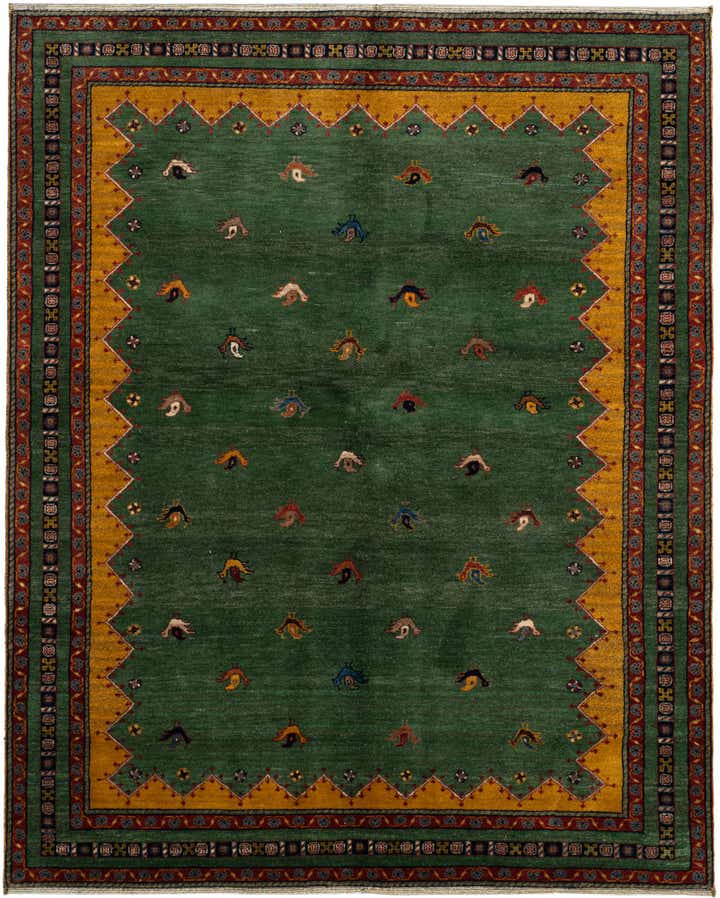 5' 2 x 6' 7 Hand Knotted Gabbeh Oriental Wool Rug