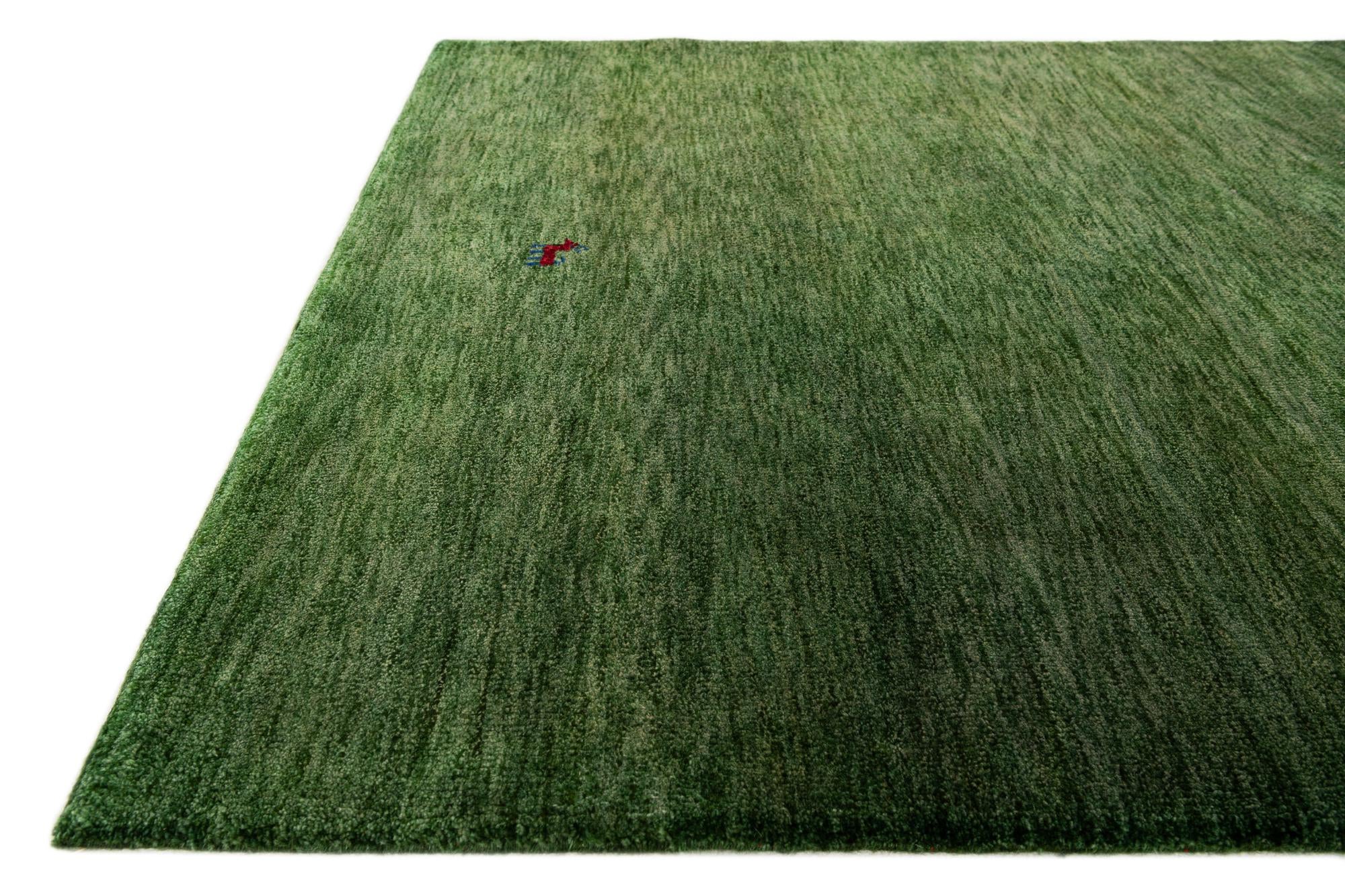 4' x 6' Hand Knotted Gabbeh Wool Rug