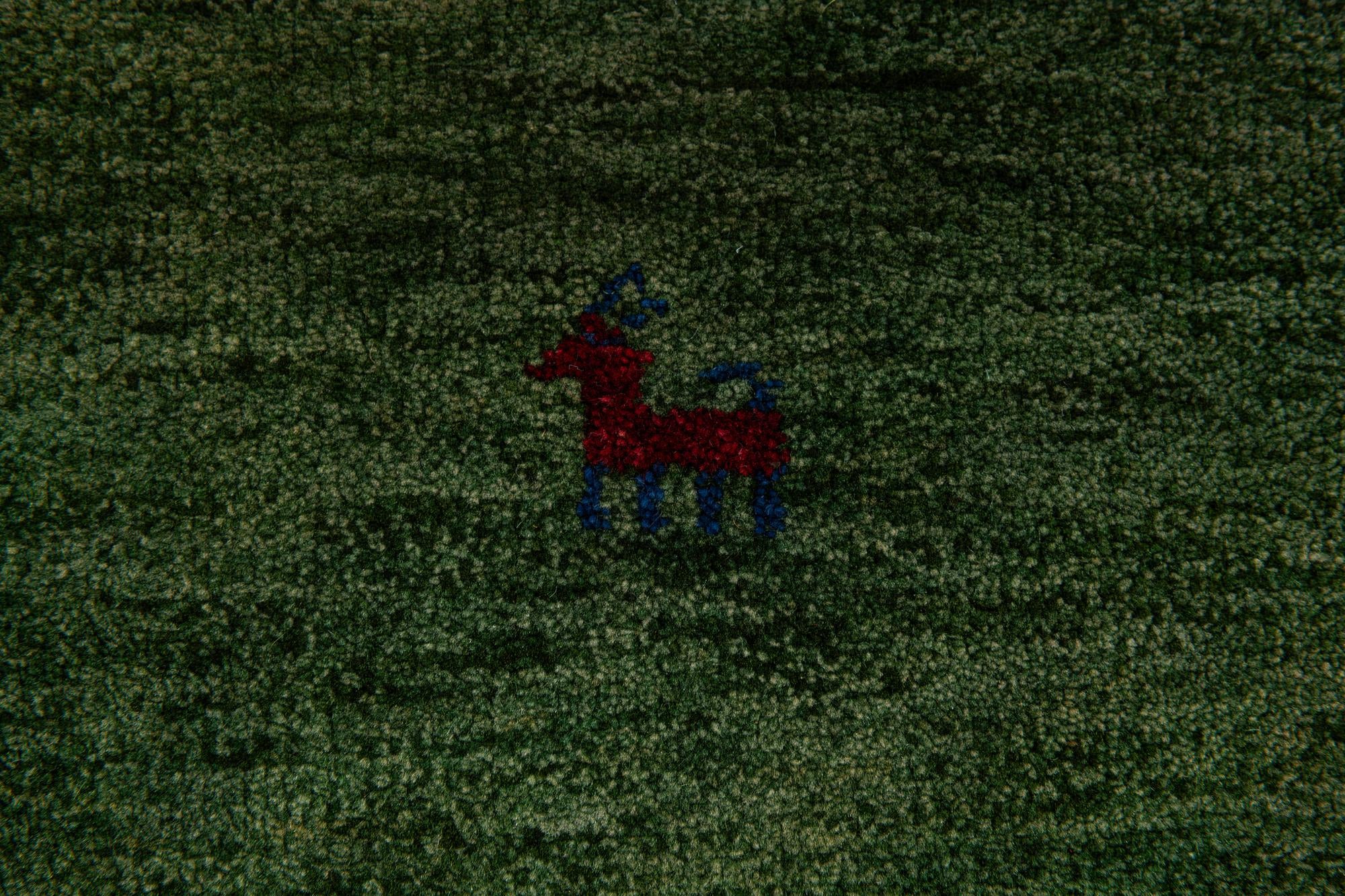 4' x 6' Hand Knotted Gabbeh Wool Rug